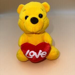 Sitting Winnie the Pooh Holding Heart plush small stuffed animal Plush 5”